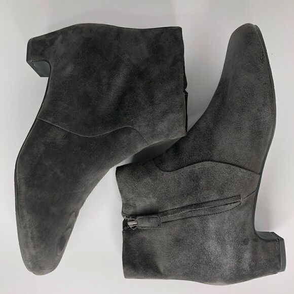Eileen Fisher Gray Suede Booties Boots Size 9 - Picture 6 of 10